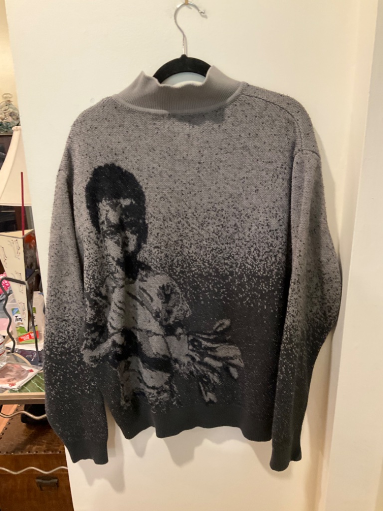 Euc Derschutze Gray Speckled Gradient Knit Sweater Size Medium — image 4 of 5